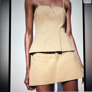 NWT ZARA Pinstripe Top & Skort Set